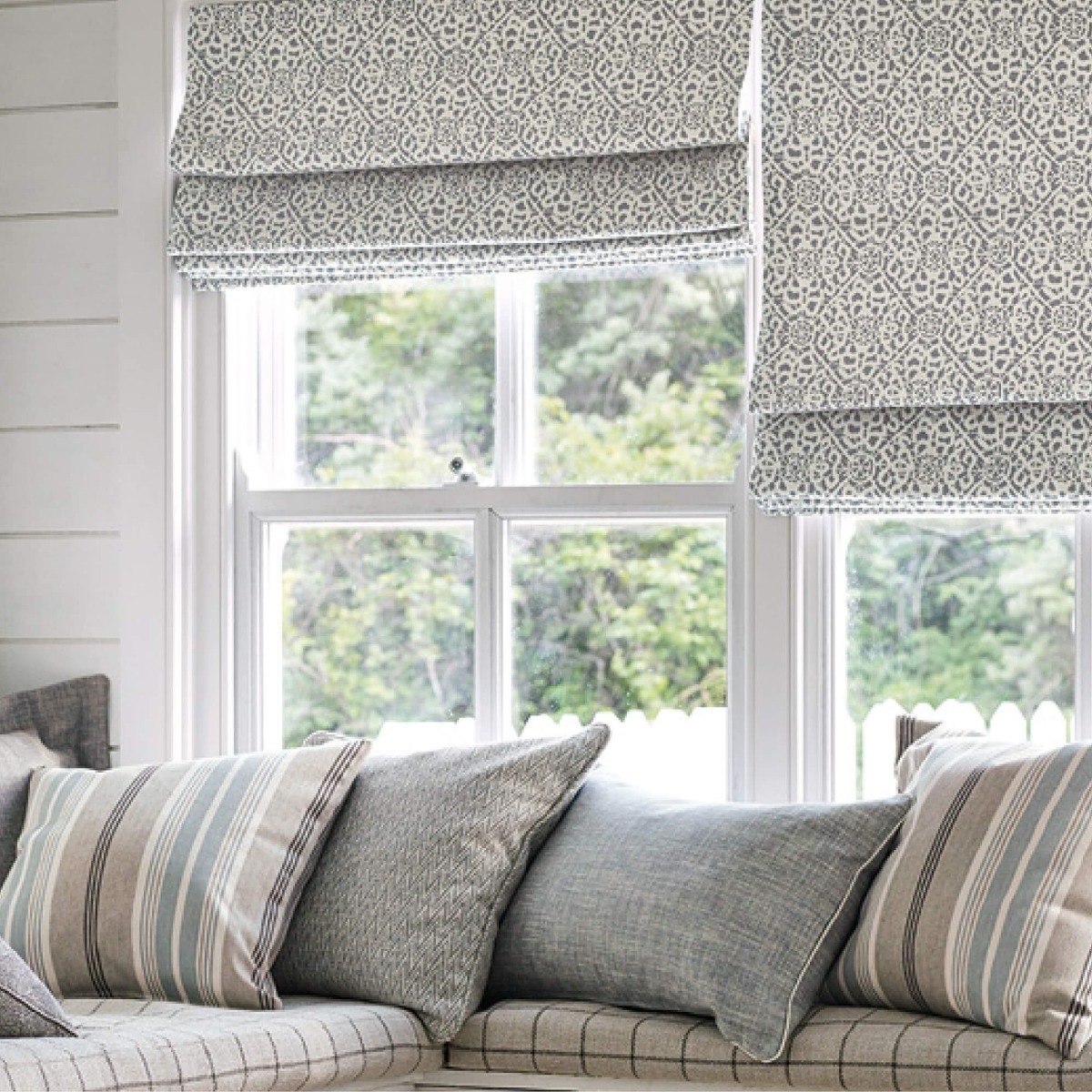 Window with roman blinds