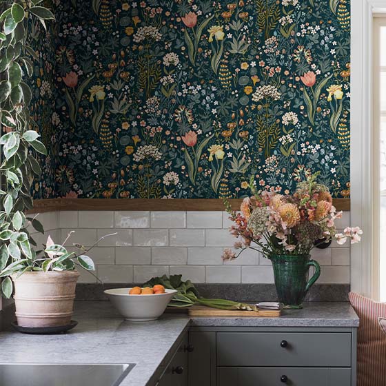 Atlas Fabric by Ian Sanderson in Sapphire Jane Clayton