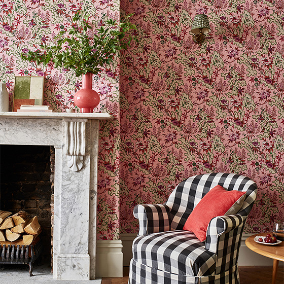 Leon Wallpaper in Misty Blue by Sandberg Jane Clayton