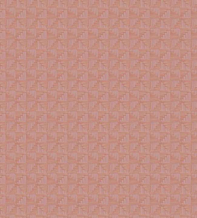 Abstract Check Wallpaper by Eijffinger Salmon