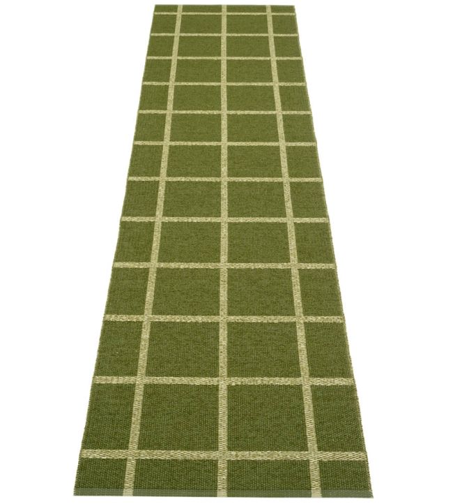 Ada Runner Rug in Dark Olive/Olive Metallic by Pappelina Jane Clayton