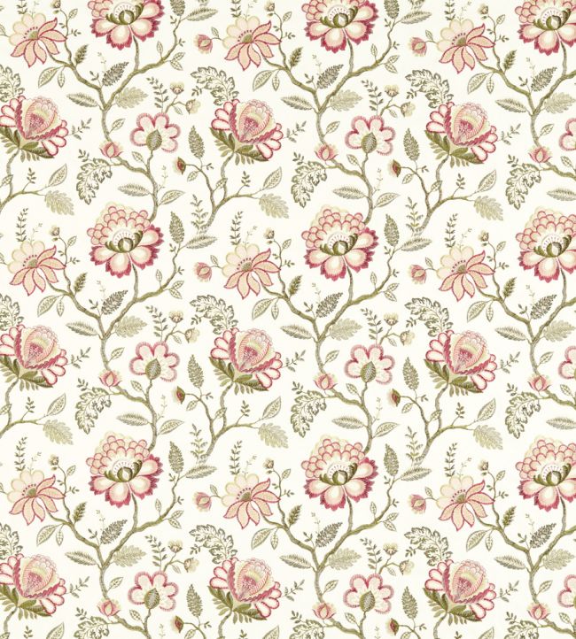 Adeline Fabric by Clarke & Clarke Blush/Raspberry