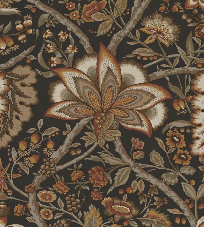 Afsana Velvet Fabric in Walnut by Warner House Jane Clayton