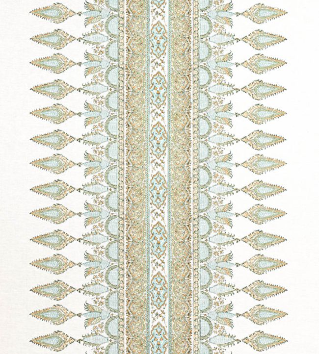 Akola Stripe Fabric by Thibaut Seaglass and Gold