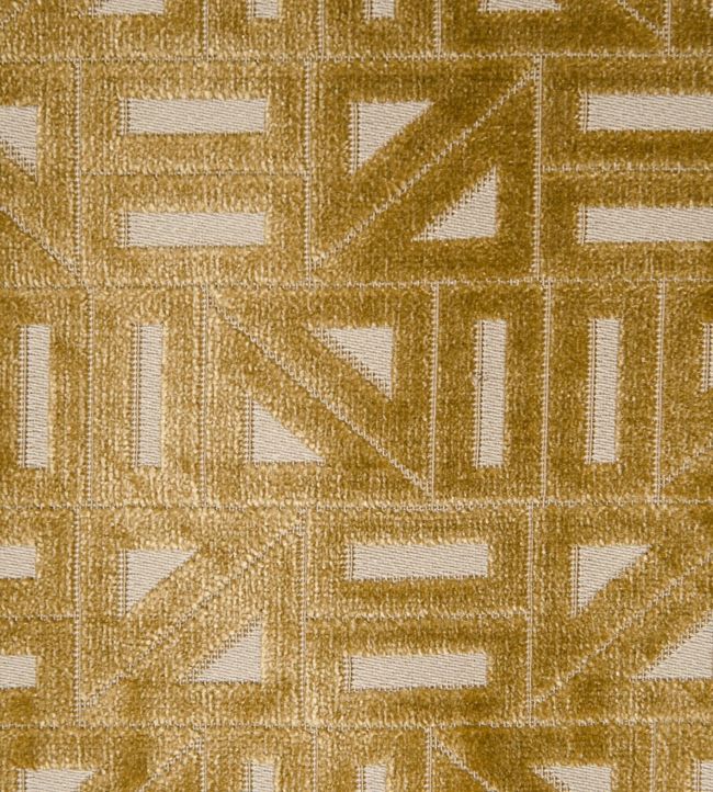 Miter Velvet Fabric by Aldeco Golden Yellow