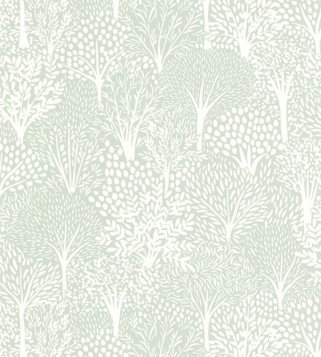 Alice Wallpaper by Caselio Vert d'eau blanc