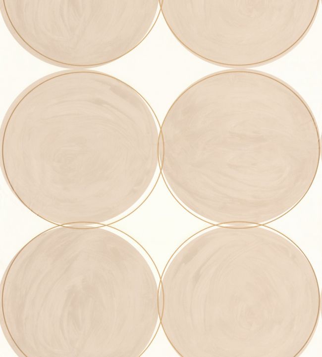All Around Wallpaper by Caselio Beige Blanc Dore