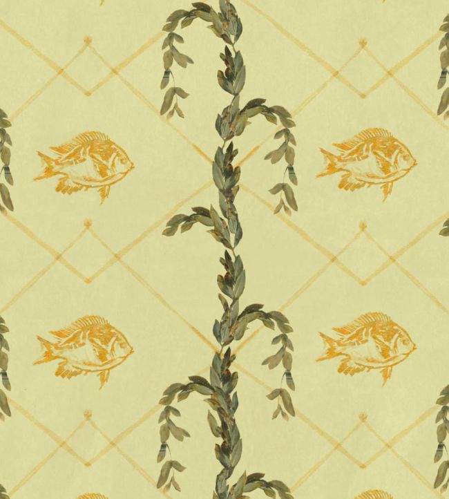 Amoulette Wallpaper in Yellow by MINDTHEGAP Jane Clayton