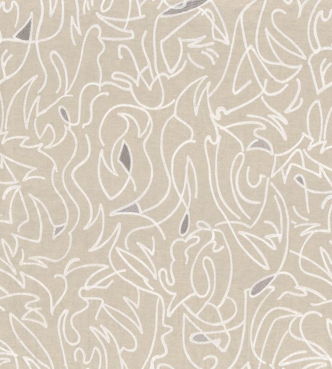 Anamorphose Fabric by Casamance Blanc