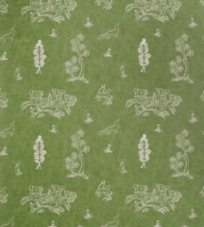 Friendly Folk Fabric by Andrew Martin in Green | Jane Clayton