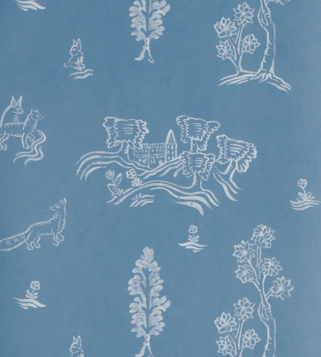 Wychwood Wallpaper by Andrew Martin in Happy Blue | Jane Clayton