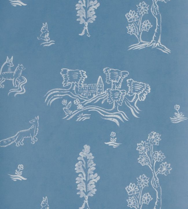 Wychwood Wallpaper by Andrew Martin in Happy Blue | Jane Clayton Wychwood Wallpaper by Andrew Martin in Happy Blue | Jane Clayton