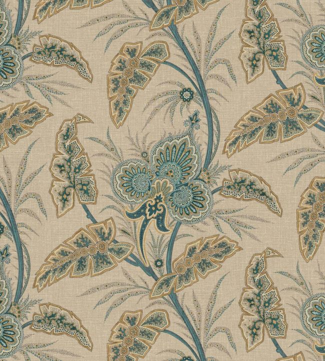 Anika Fabric in Teal by Warner House Jane Clayton