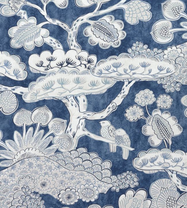 Tree House Fabric by Anna French Navy