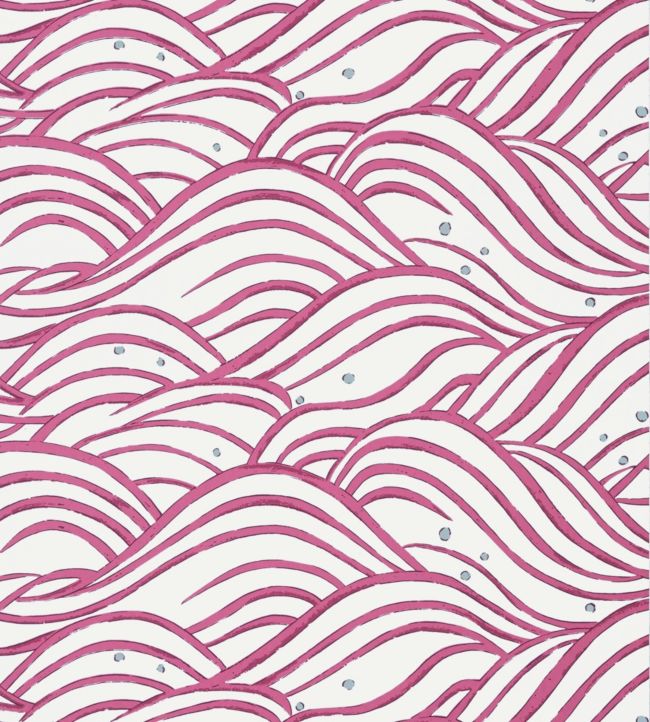 Waves Wallpaper by Anna French Fuchsia