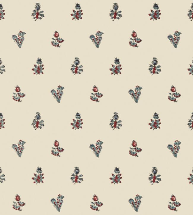 Jouy Wallpaper by Anna French Red and Blue