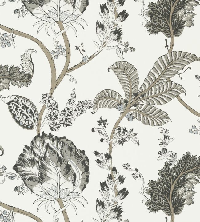 Kalamkari Vine Wallpaper by Anna French Black and White