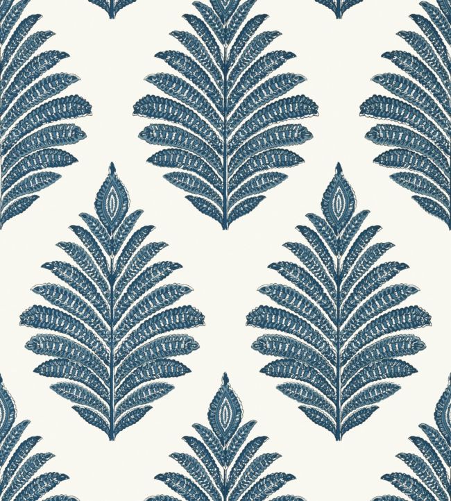 Palampore Leaf Wallpaper by Anna French Blue and White