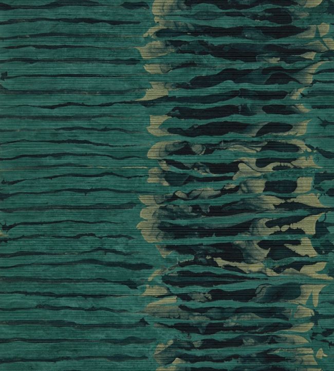 Anthology Ripple Stripe Wallpaper by Harlequin in Emerald/Kingfisher