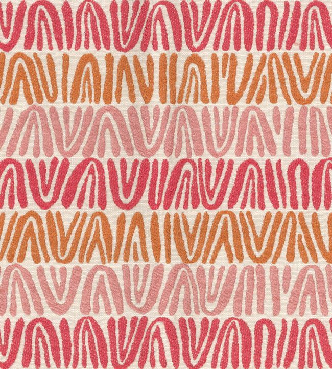 Appledore Fabric by Nina Campbell Coral/Tangerine/Pink