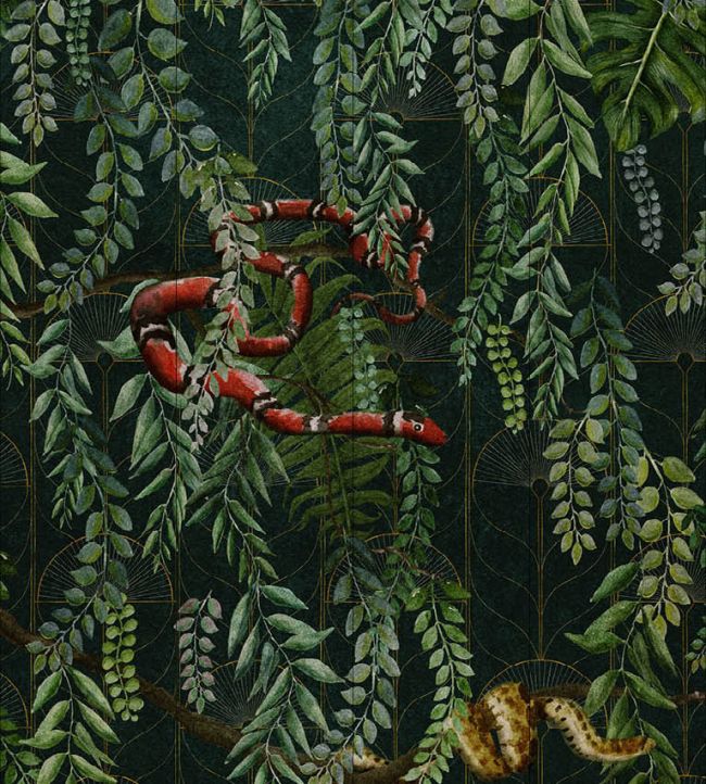 Art Deco Jungle Wallpaper Mural in 6 by NLXL Jane Clayton