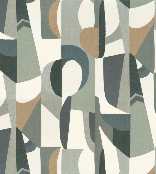Assemblage Wallpaper by Casamance Blanc/Vert Celadon