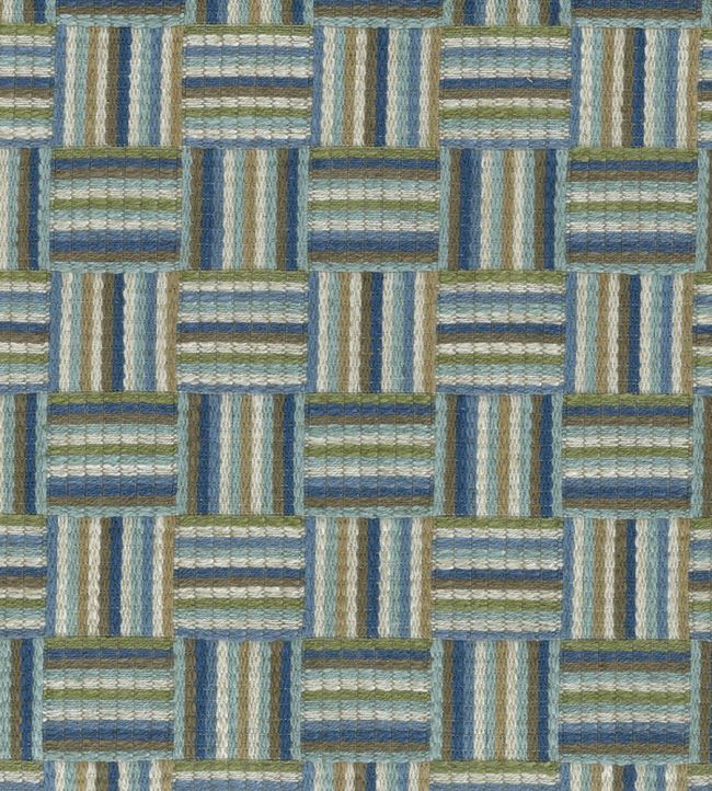 Attwood Fabric by Nina Campbell Blue/Green/Chocolate