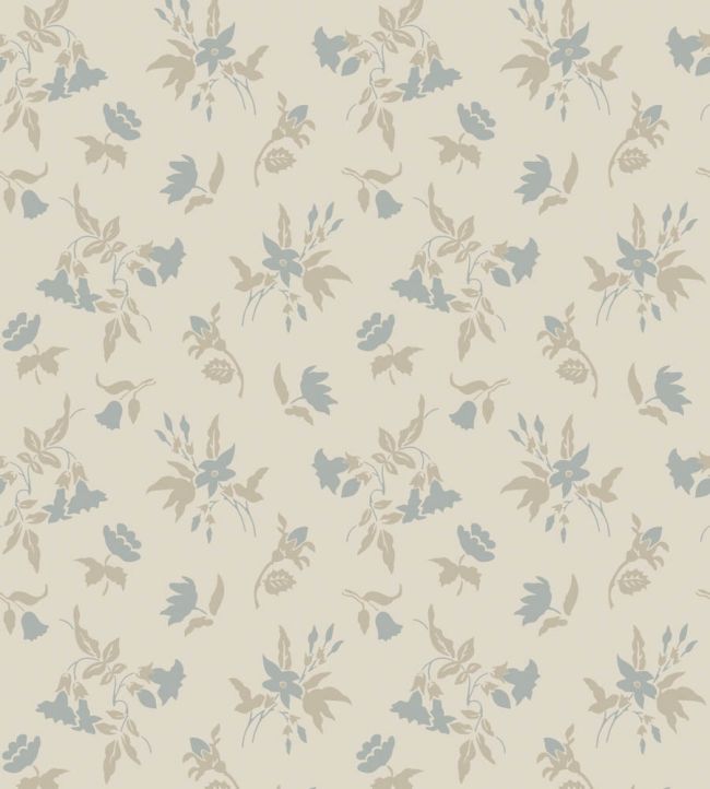 Auguste Wallpaper by Farrow & Ball Light Blue / Bone