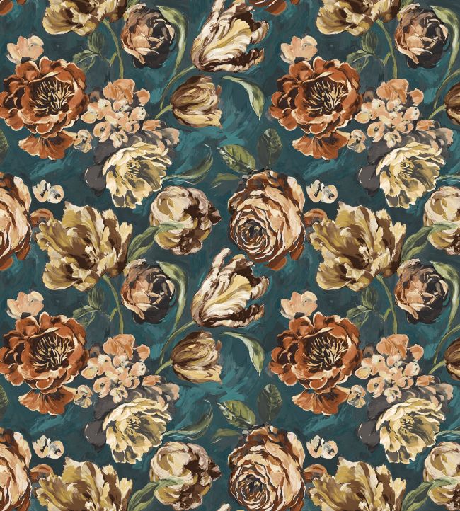 Baby Bronte Fabric by Arley House Navy/Teal