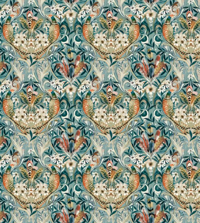 Baby Rostherne Fabric by Arley House Aqua