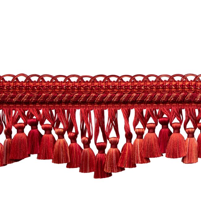 Bagatelle Scalloped Tassel Fringe Trimming by Samuel & Sons Scarlet Rose