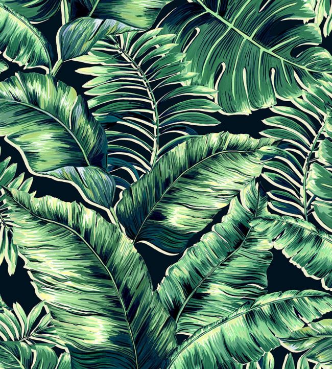 Banana Leaves Max Wallpaper In Leaf Green By Brand Mckenzie Jane Clayton - Palm Leaf Wallpaper B Max