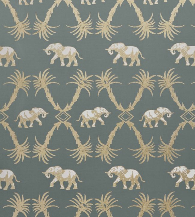 Elephant Palm Wallpaper by Barneby Gates in Gunmetal/Gold | Jane Clayton