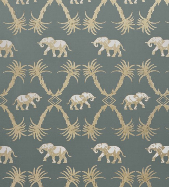 Elephant Palm Wallpaper by Barneby Gates in Gunmetal/Gold | Jane Clayton Elephant Palm Wallpaper by Barneby Gates in Gunmetal/Gold | Jane Clayton