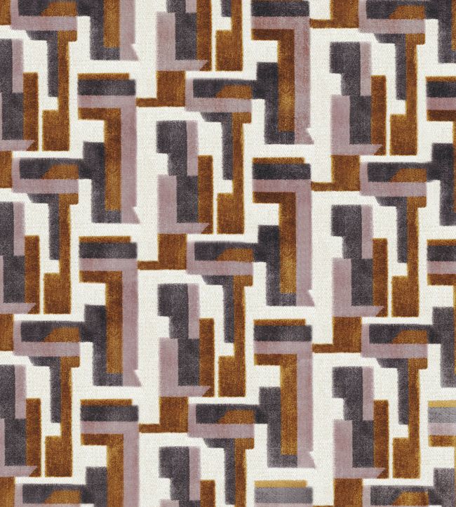 Bebop Fabric by Casamance Parme / Anthracite