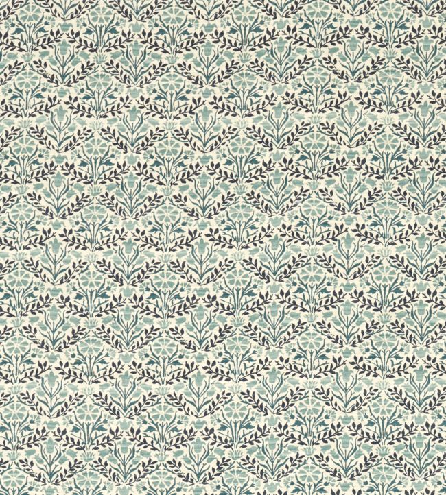 Bellflowers Fabric by Morris & Co Indigo/Seagreen