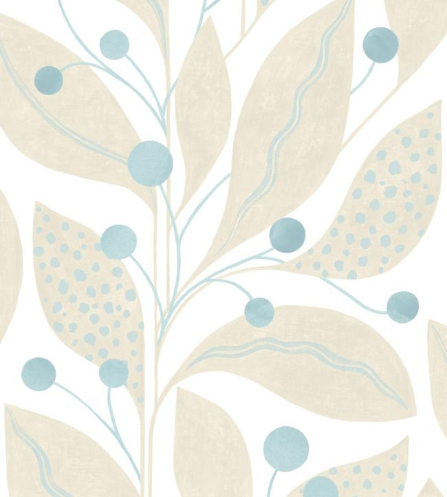 Berry Dot Wallpaper in Surf by Ohpopsi | Jane Clayton