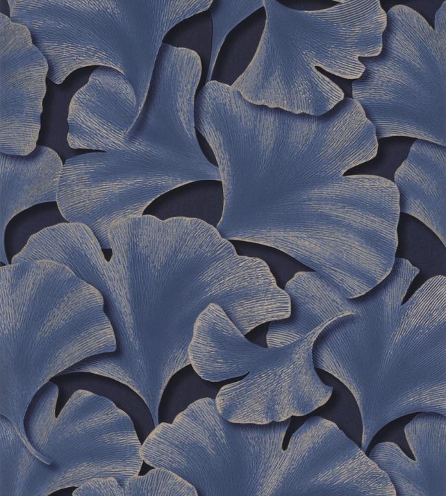 Biloba Wallpaper by Casadeco Bleu Indigo