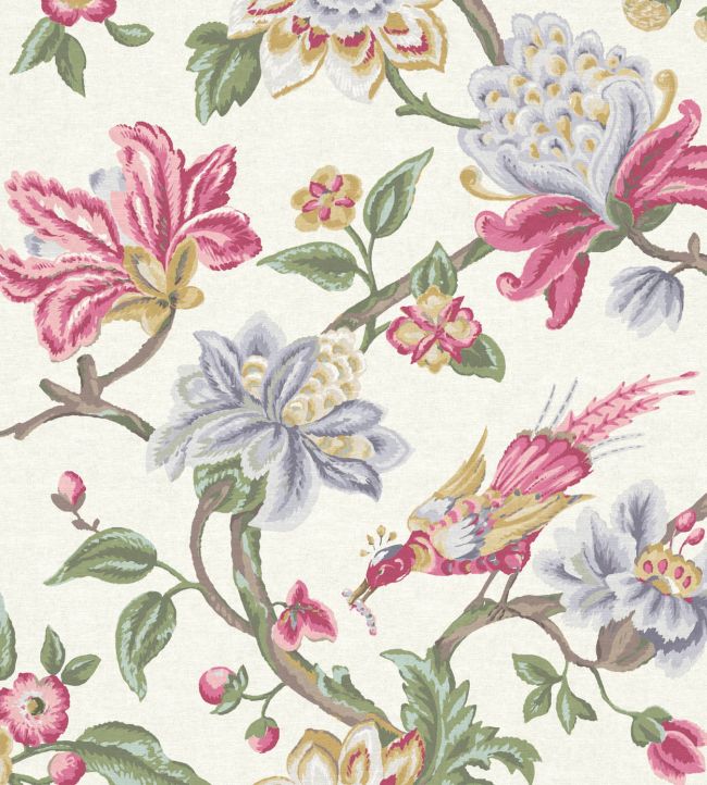 Bird Of Paradise Fabric in Raspberry by Warner House | Jane Clayton