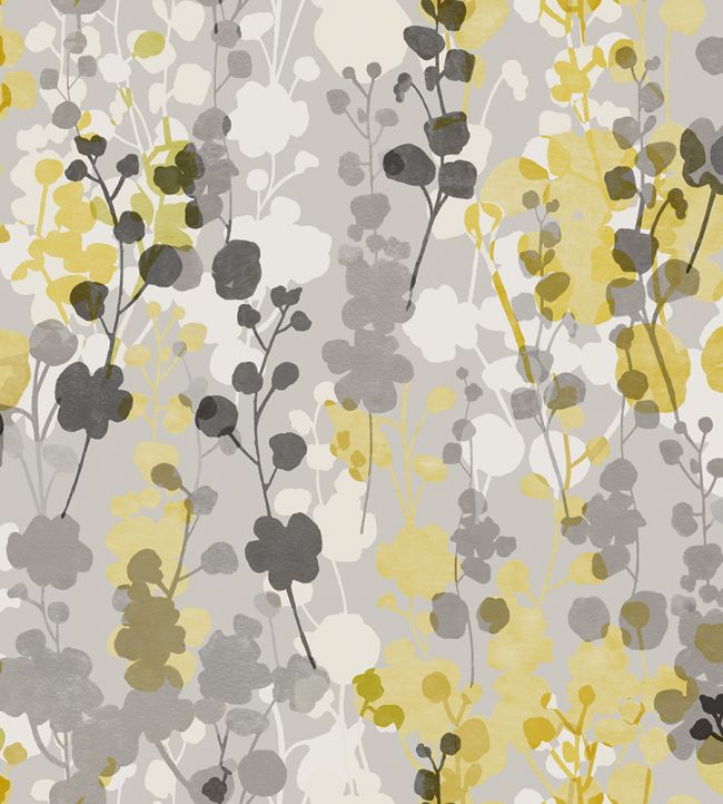 Blossom Wallpaper by Ohpopsi Mustard Grey