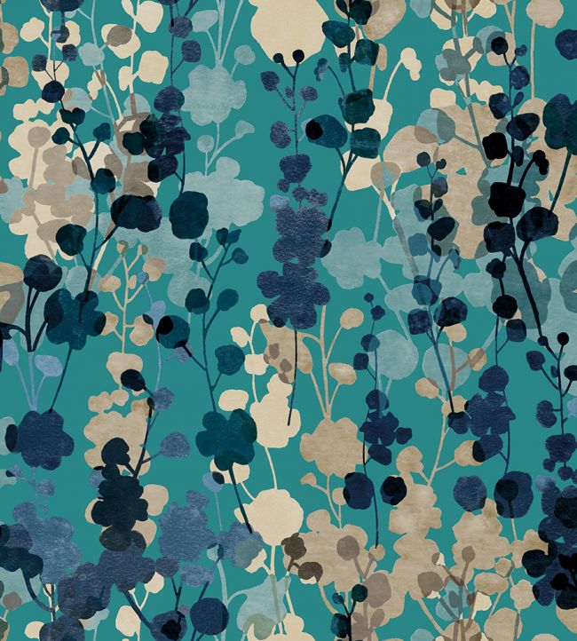 Blossom Wallpaper by Ohpopsi Teal Natural