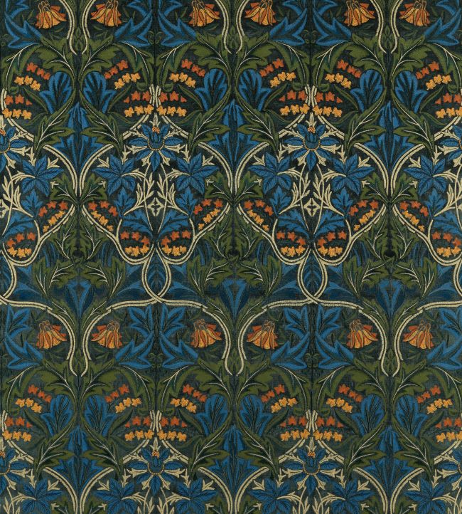 Bluebell Embroidery Fabric in Tump/bs Blue by Morris & Co Jane Clayton