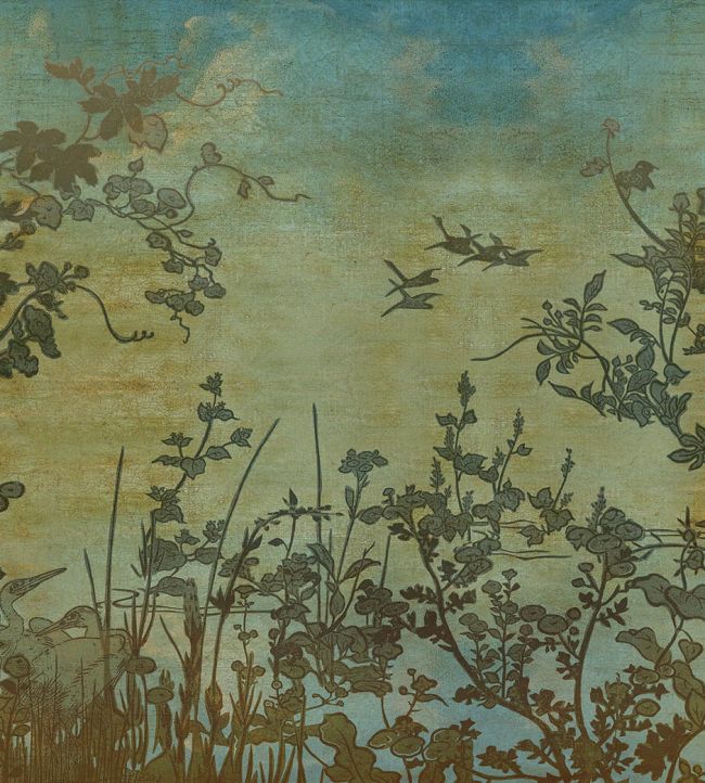 Botanical Oasis Mural by Eijffinger Blue
