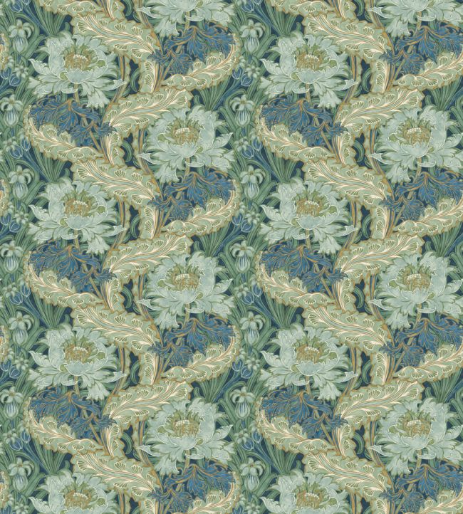 Brantwood Wallpaper by GP & J Baker Indigo/Teal