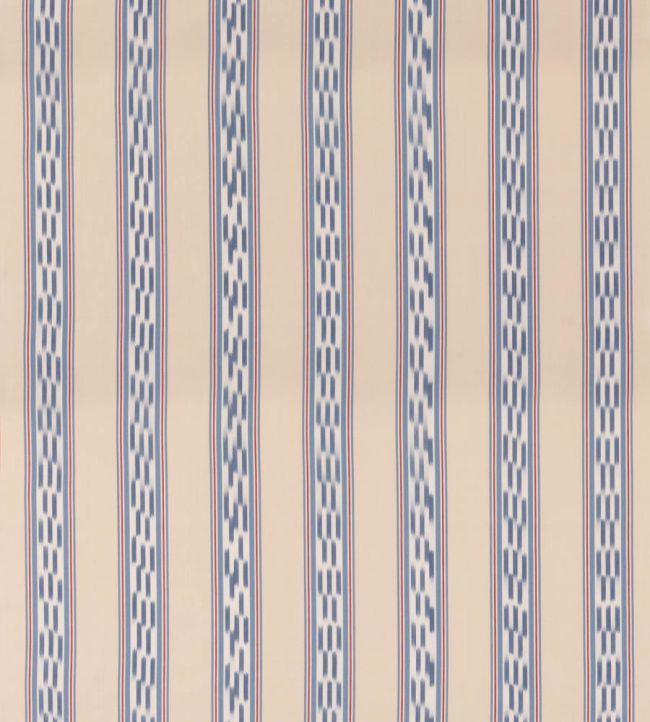 Breezy Stripe Fabric by Mulberry Home Blue/Red