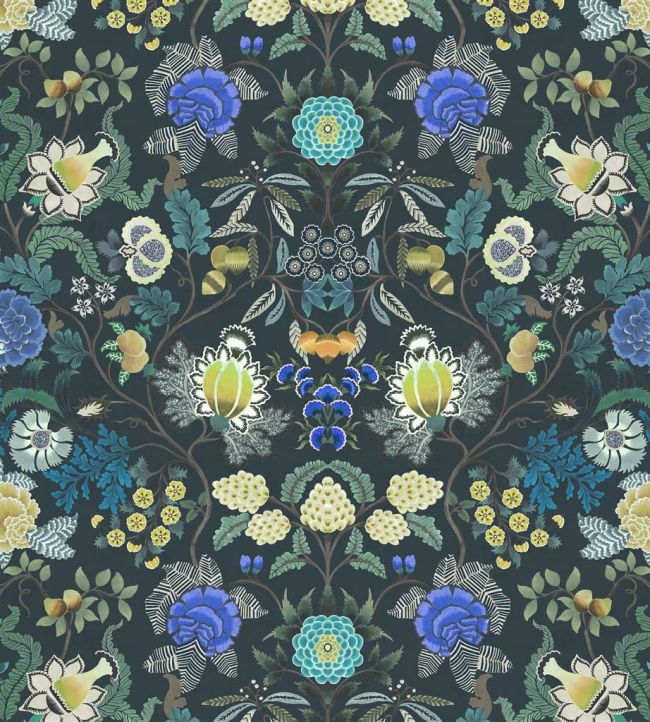Brocart Decoratif Velours Fabric by Designers Guild Indigo