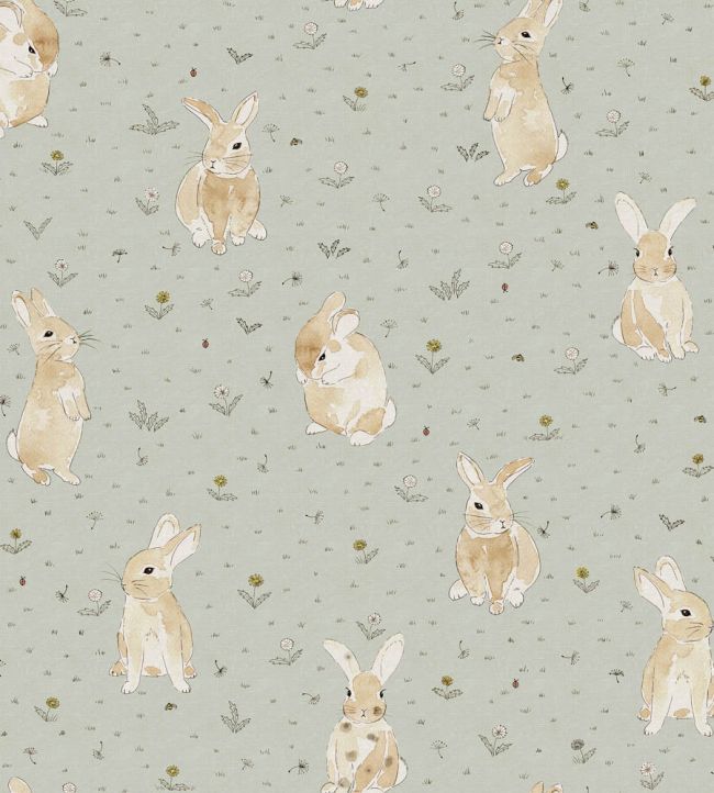 Bunny Field Wallpaper in Mint by Rebel Walls | Jane Clayton Bunny Field Wallpaper in Mint by Rebel Walls | Jane Clayton