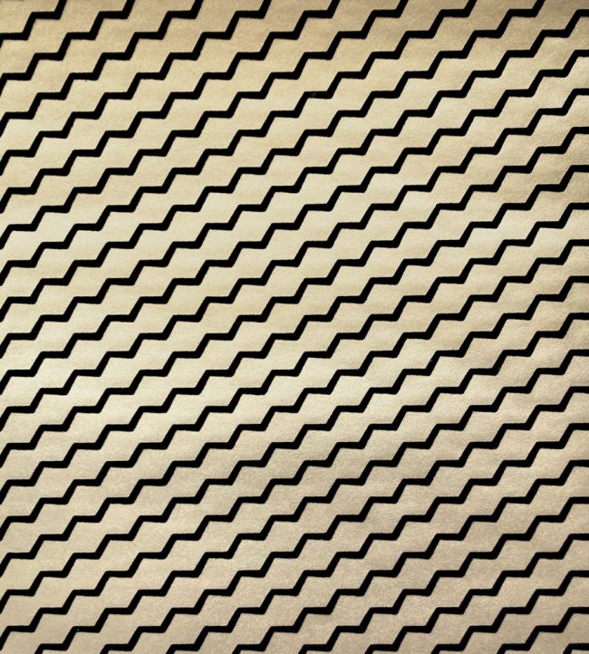 Buzz Lustre Wallpaper by Erica Wakerly Black Flock/Gold Lustre