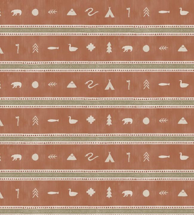 Cabin Stripe Wallpaper by DADO Rust
