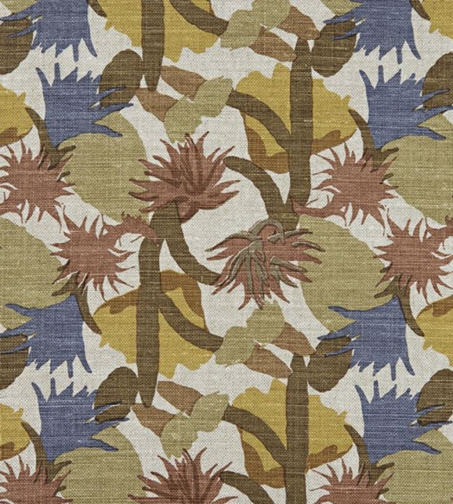 Cactus Flower Fabric by Christopher Farr Cloth Lemon